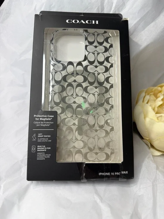 COACH Clear Signature 'C' in Pattern iPhone 16 Pro Max Case - Picture 1 of 4